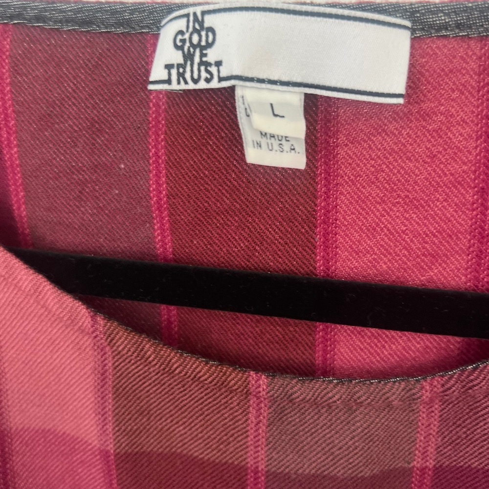 In God We Trust Drop Waist Burgundy Plaid Wool Dress